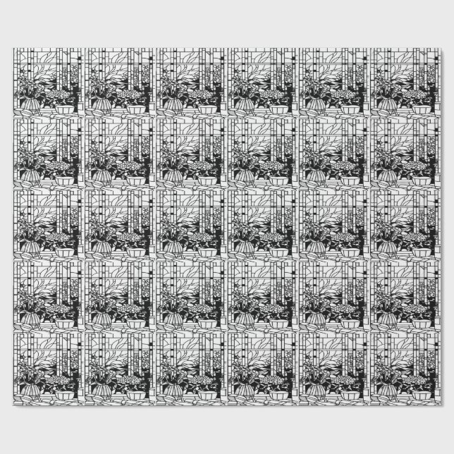 Garden Stained Glass  Presentpapper (Platt)