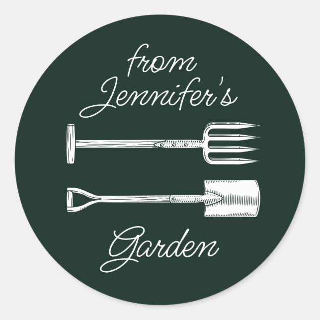 Garden Sticker, eget namn Runt Klistermärke (Framsida)