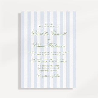 Garden Stripe Elegant Wedding Invitation Inbjudningar