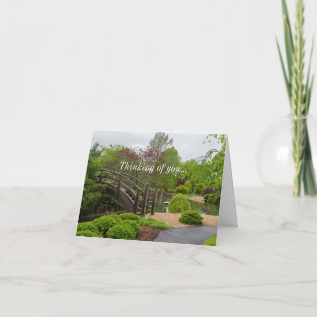 Garden Stroll Thinking Card, grumlig dag Kort (Framsida)