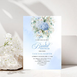 Garden Style Blue Hydrangea Bridal Shower Invites Inbjudningar