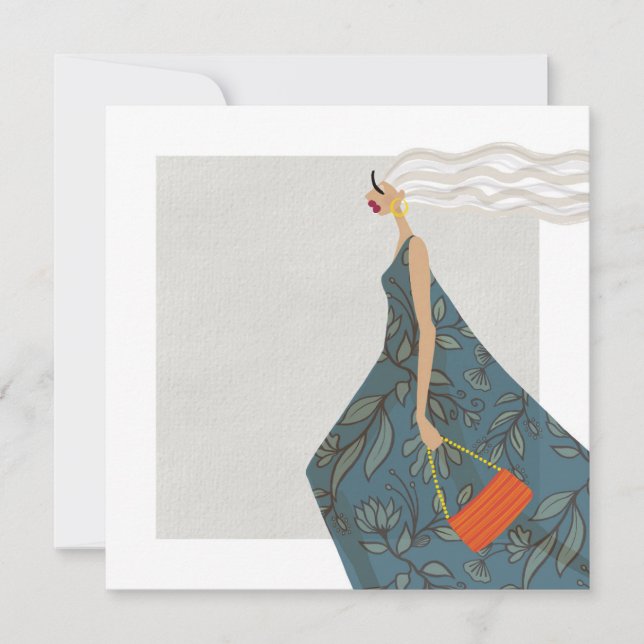 Garden Swag Fashionista Mode Illustration Inbjudningar (Framsida)