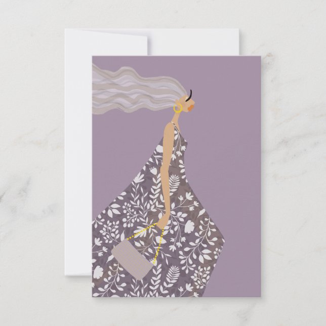 Garden Swag Fashionista Mode Illustration Tack Kort (Framsida)