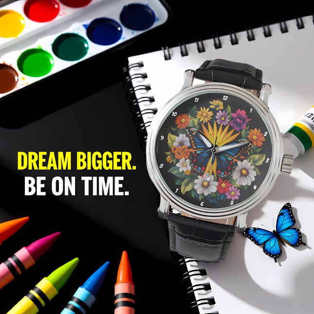 Garden Symphony" - Floral Butterfly  Armbandsur (Skapare uppladdad)