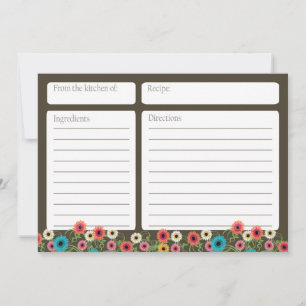 Garden Tea Blommigt 5x7-receptkort