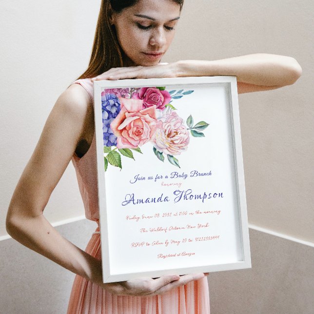 Garden Tea Party Blommigt Bridgerton Baby Shower Inbjudningar (Skapare uppladdad)