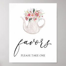 Garden Tea Party favors Sign Poster