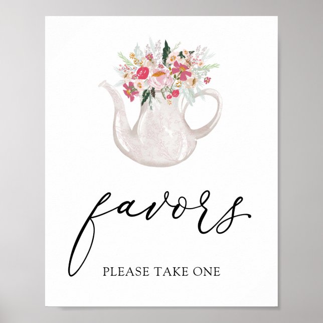 Garden Tea Party favors Sign Poster (Framsidan)