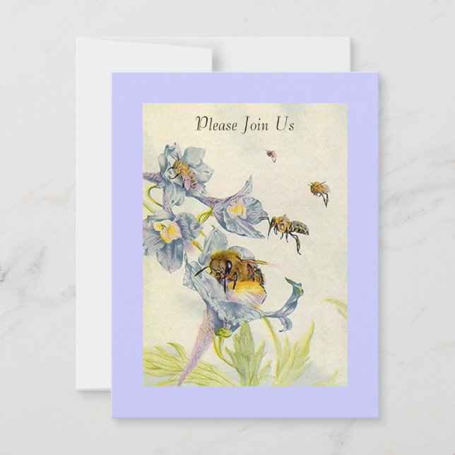 Garden Tea Party - Lilac inbjudningar utomhus (Framsida)