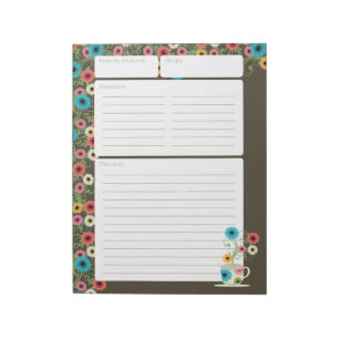 Garden Tea Party Rececipe Pages Espresso Anteckningsblock