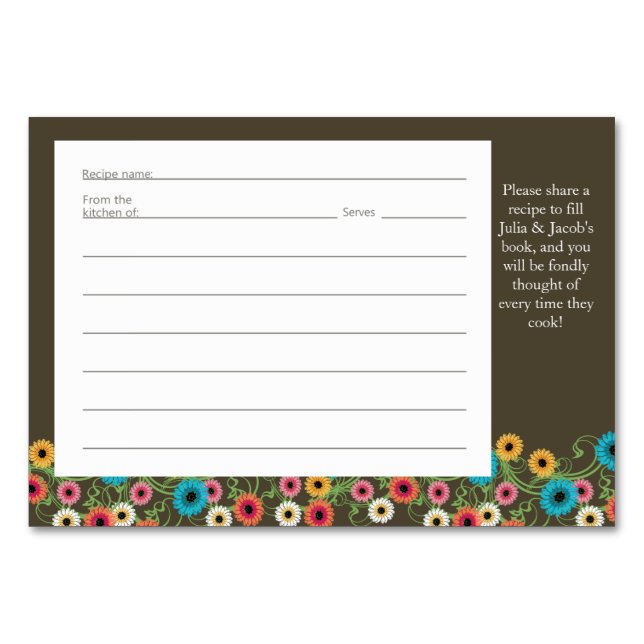 Garden Tea Party-receptkort Bordsnummer (Framsidan)