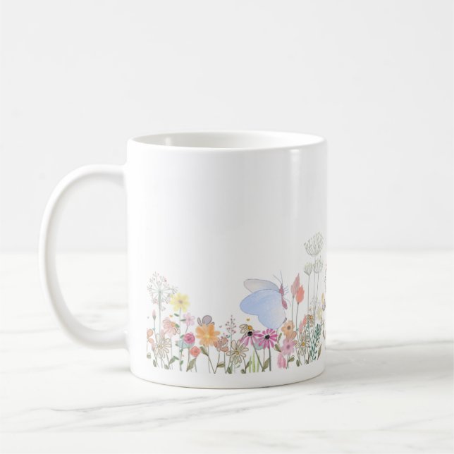 Garden - Textless Water Color  Kaffemugg (Vänster)