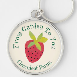 Garden till dig Retro Strawberry Garden Farm Nurse Rund Silverfärgad Nyckelring