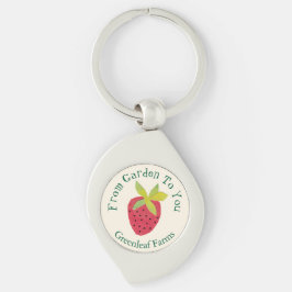 Garden till dig Retro Strawberry Garden Farm Nurse Swirl Silverfärgad Nyckelring