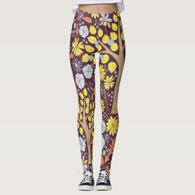 Garden träd, blommigt, äpple mönster leggings (Framsida)