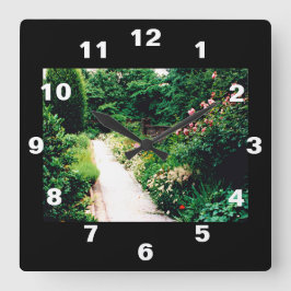 Garden Väg Fyrkantig Klocka