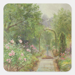 Garden Väg Fyrkantigt Klistermärke