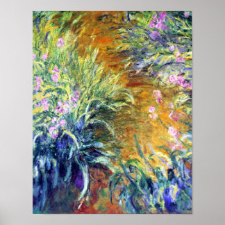 Garden Väg genom Iris av Monet Poster