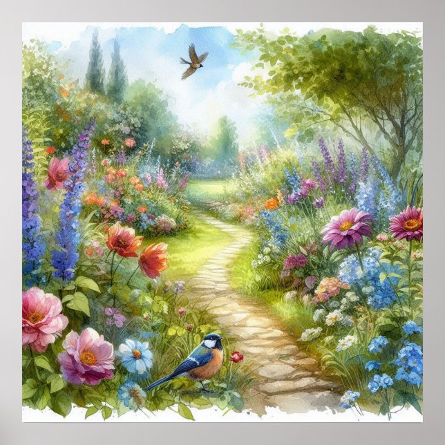 Garden Väg liggande 4 Poster (Framsidan)