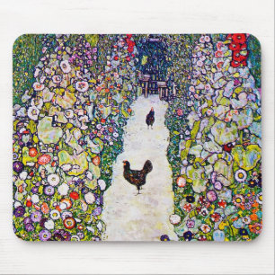 Garden Väg med Chickens, Gustav Klimt Musmatta