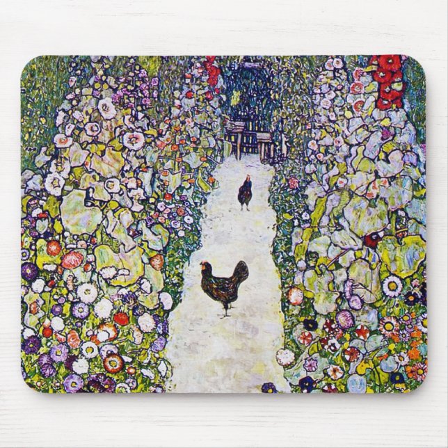 Garden Väg med Chickens, Gustav Klimt Musmatta (Framsidan)