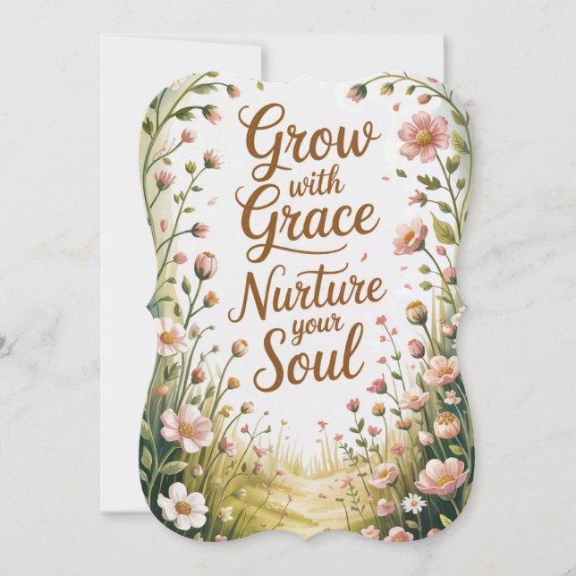 Garden Väg Scene växer med Grace Quote Kort (Framsida)