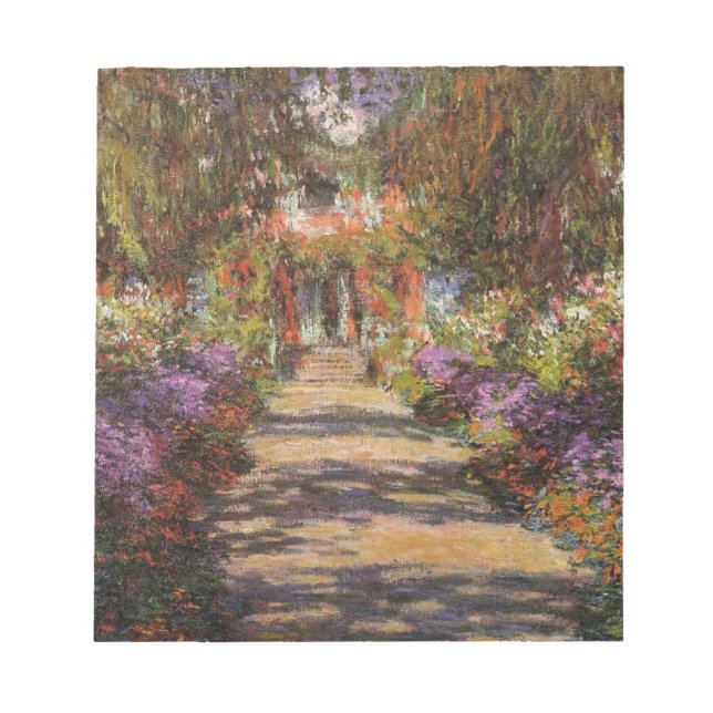 Garden Väg vid Giverny 1902 av Claude Monet Anteckningsblock (Framsida)