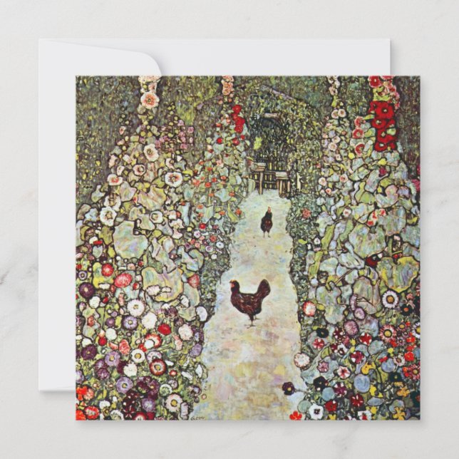 Garden Väg w Chickens, Gustav Klimt, Art nouveau (Framsida)