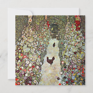 Garden Väg w Chickens, Gustav Klimt, Art nouveau