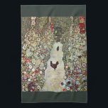 Garden Väg w Chickens, Gustav Klimt, Art nouveau Kökshandduk<br><div class="desc">Garden Väg med Chickens (1916) av Gustav Klimt är en vintage av  Viktorian Era Symbolism bra Art-målning. En naturscen med kycklingar på blomsterträdgården på en gård. Om konstnären: Gustav Klimt (1862-1918) var en österrikisk symbolmålare och en av de mest framstående medlemmarna i rörelsen Wien Art nouveau.</div>