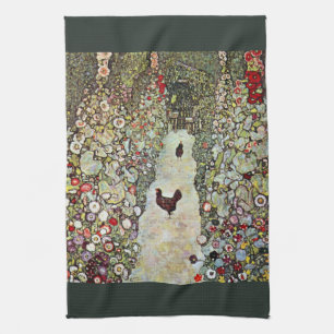 Garden Väg w Chickens, Gustav Klimt, Art nouveau Kökshandduk