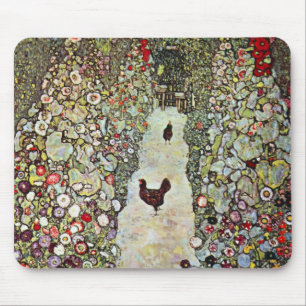Garden Väg w Chickens, Gustav Klimt, Art nouveau Musmatta