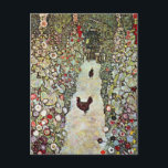 Garden Väg w Chickens, Gustav Klimt, Art nouveau Vykort<br><div class="desc">Garden Väg med Chickens (1916) av Gustav Klimt är en vintage av  Viktorian Era Symbolism bra Art-målning. En naturscen med kycklingar på blomsterträdgården på en gård. Om konstnären: Gustav Klimt (1862-1918) var en österrikisk symbolmålare och en av de mest framstående medlemmarna i rörelsen Wien Art nouveau.</div>