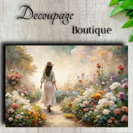 Garden Väg Wanderer - Romantic Blommigt Decoupage