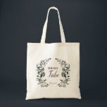 Garden Vapensköld Blommigt Bride Tribe Merlot Lila Tygkasse<br><div class="desc">Den här eleganten och chicen till säcken har bridklanen och datum omgivna av vattenfärgad blommigt och löv vapensköld. Underbar till ge som gåva till din speciella brud eller till din bachelorette-fest. Detta är en del av vår "Garden Vapensköld" bröllop-samling.</div>