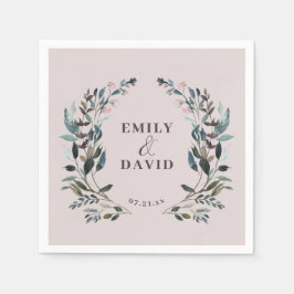 Garden Vapensköld Blommigt Bröllop Mauve Lila Pappersservett