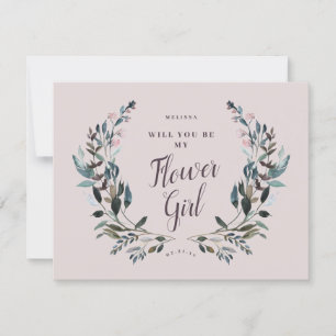 Garden Vapensköld Blommigt Mauve Lila Flower Girl Inbjudningar