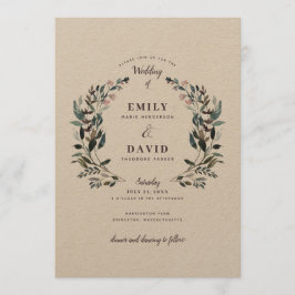 Garden Vapensköld | Bröllopsinbjudan till Blommigt Inbjudningar