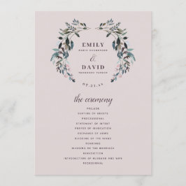 Garden Vapensköld Mauve Lila Blommigt Bröllop Cere Program