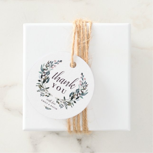 Garden Vapensköld Rustic Kraft Blommigt Bröllop Ta Gåvor Etiketter (På plats)