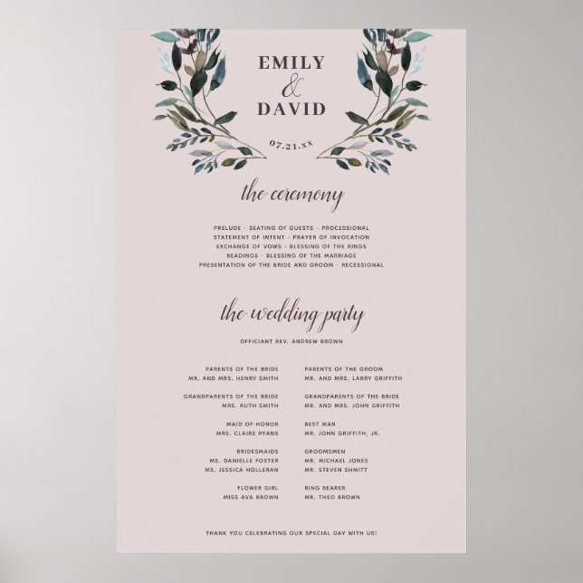 Garden Vapensköld | Undertecknande av Mauve Lila C Poster (Framsidan)