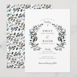 Garden Vapensköld | Vit | Bröllopsinbjudan Inbjudningar