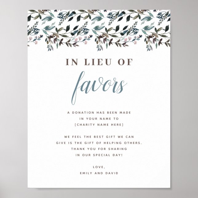 Garden Vapensköld | Vita blåblå Bröllop-donationsl Poster (Framsidan)