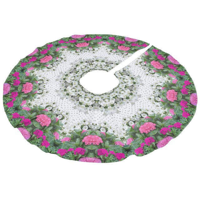 Garden Vatten Fontän Rosa Flowers Mandala Design Julgransmatta Fusklinne (Vinklad)