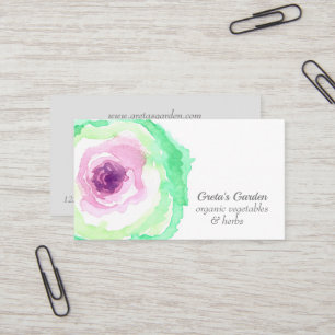 Garden Vegetables Cabbage Örters Watercolor Visitkort