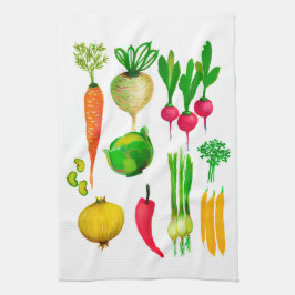 Garden Vegetables Simple Kökshandduk