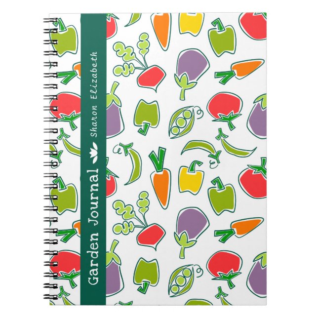 Garden Veggies Personlig Garden Journal Anteckningsbok (Framsidan)