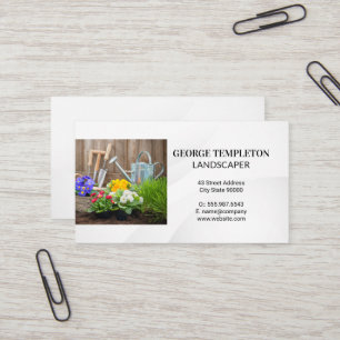 Garden Verktyg Blommor och smuts Visitkort