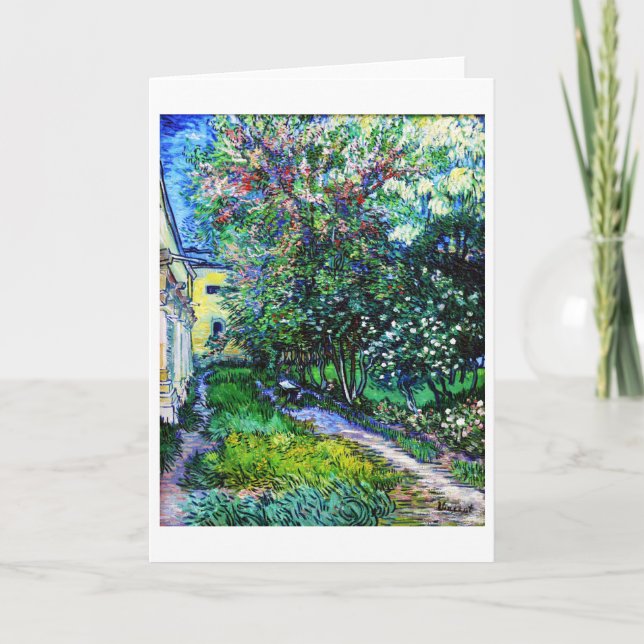 Garden vid asyl på Saint-Rémy, Van Gogh Kort (Framsida)