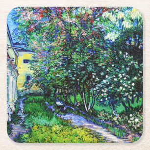 Garden vid asyl på Saint-Rémy, Van Gogh Underlägg Papper Kvadrat